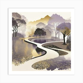 the paths of a quiet garden Art Print