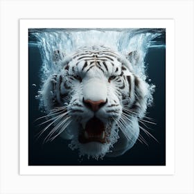 White Tiger Underwater 3 Art Print