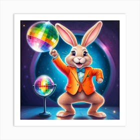 Disco Bunny 3 Art Print