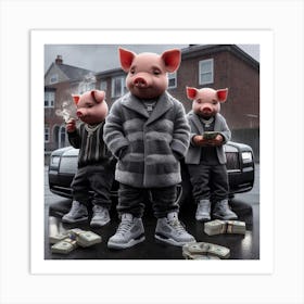 Three Pigs Art Print