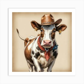 Cowboy Cow 5 Art Print