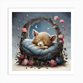 Fox In The Nest Art Print