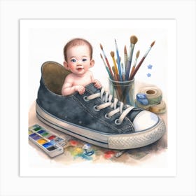 Baby In A Sneaker Art Print