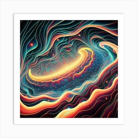 Interstellar laser light line pattern abstract art 11 Art Print