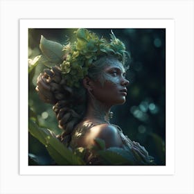 Portrait Of A Woman In The Forest Art Print