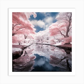 Pink Trees In Infrared Art Print