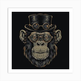 Steampunk Monkey 1 Art Print