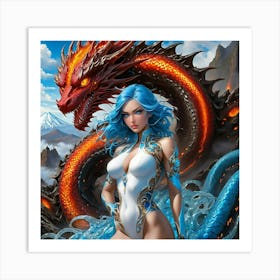 Blue Dragon dfh Art Print