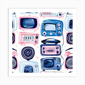 Vintage Tvs Art Print