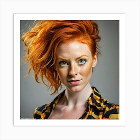 Portrait Of A Woman With Red Hair 4 Art Print
