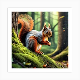 Squirrel In The Forest 405 Art Print