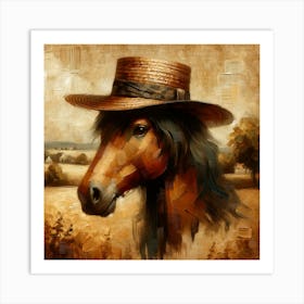 Horse In A Hat Art Print