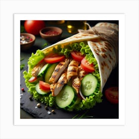 Grilled Chicken Wrap 1 Art Print