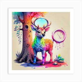 Psychedelic Deer Art Print