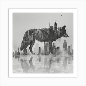 Wolf In The City 3 Art Print