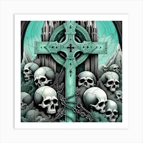 Cross And Skulls Art Print