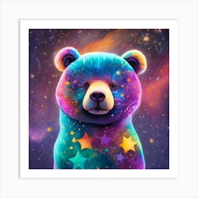 Teddy Bear With Stars Art Print