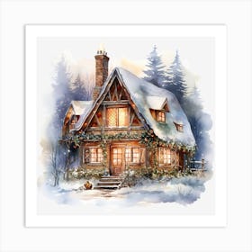 Winter Cottage Art Print