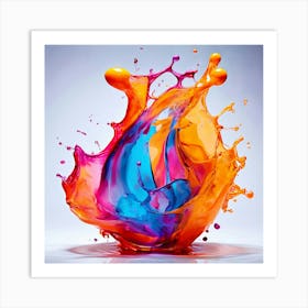 Fresh Colors Liquid 3d Design Spark Hot Palette Shapes Dynamism Vibrant Flowing Molten (20) Art Print