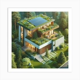 Green House In The Forest 1 Art Print