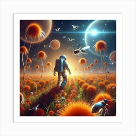 Aliens And Bees Art Print