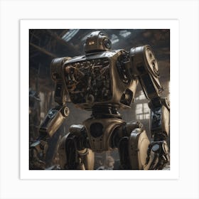 Robot In A Warehouse Art Print