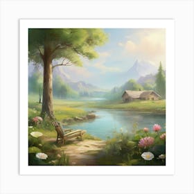 Landscape By The Lake 1 Art Print