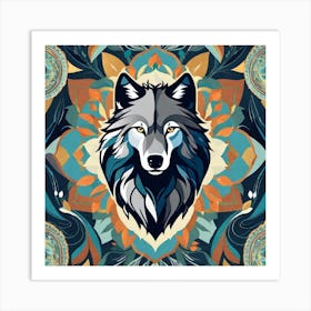 Wolf Mandala Art Print