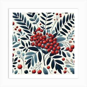 Scandinavian Art, Rowan berries 2 Art Print