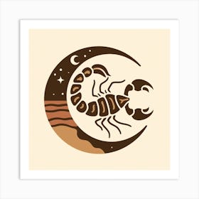 Scorpion Zodiac Sign minimalist Art Print