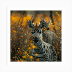 Zebra In The Wild Art Print