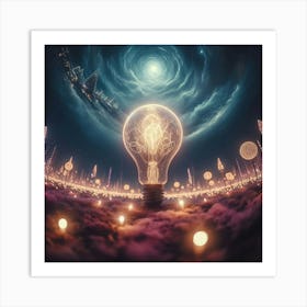 Light Bulb In The Sky Art Print