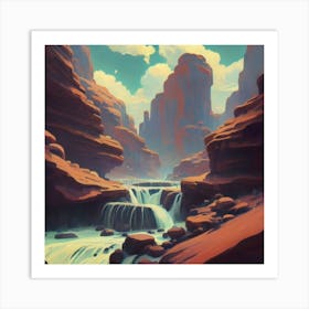 Landscape of valley rocks 17 Art Print