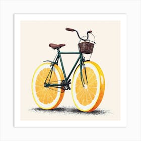 Orange Bicycle 6 Art Print