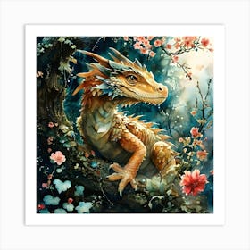 Dragon In The Forest Art Print