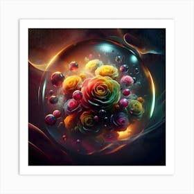 Fractal Roses Art Print