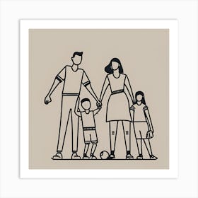 Family Line Drawing Art Print