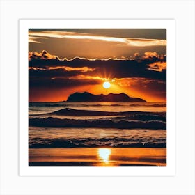 Sunset On The Beach 716 Art Print