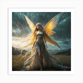 Fairy In The Rain 1 Art Print