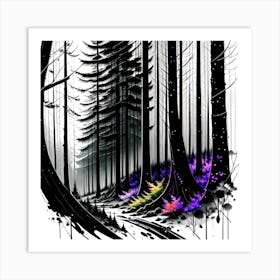 Forest In Black And White Art Print