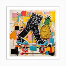Pineapple Skateboarder Art Print
