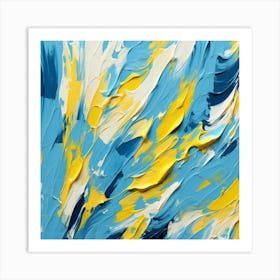 Abstract Of Blue And Yellow 1 Art Print