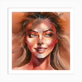 Watercolor Of A Woman 37 Art Print