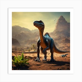 Hyper Realistic Photography Of A Dinosaur In An Al (1) Art Print