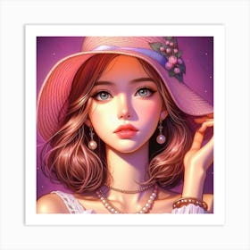 Girl In A Hat 1 Art Print