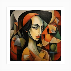 Cubism Portuguese Woman 02 Art Print