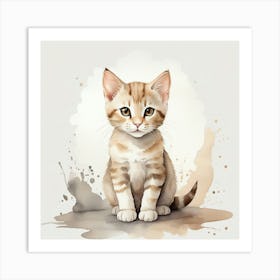 Watercolor Kitten 1 Art Print