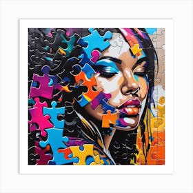 Puzzled woman  Art Print