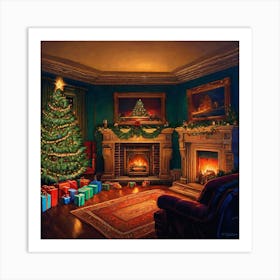 Christmas In The Living Room 20 Art Print