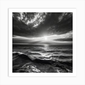 Black And White Seascape 8 Art Print